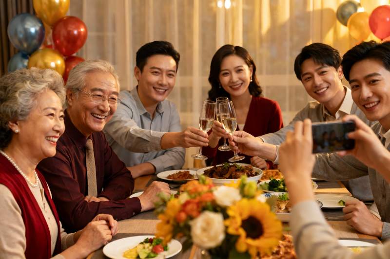 家庭聚餐欢庆时刻图片