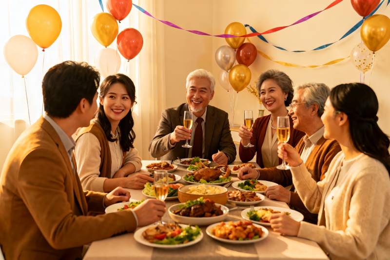 家庭聚餐欢庆时刻图片