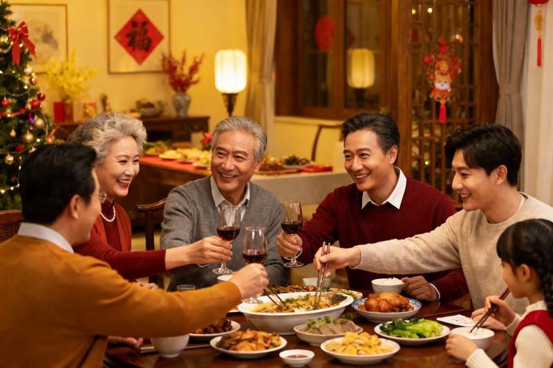 家庭聚餐欢庆团圆时刻图片