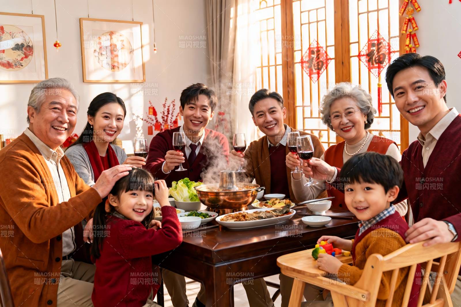 家庭聚餐欢庆团圆时刻图片