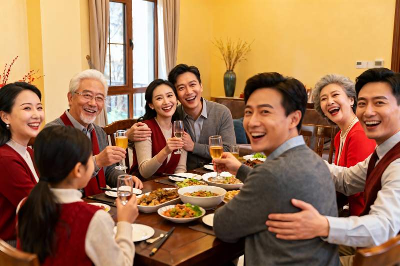 家庭聚餐欢庆时刻图片