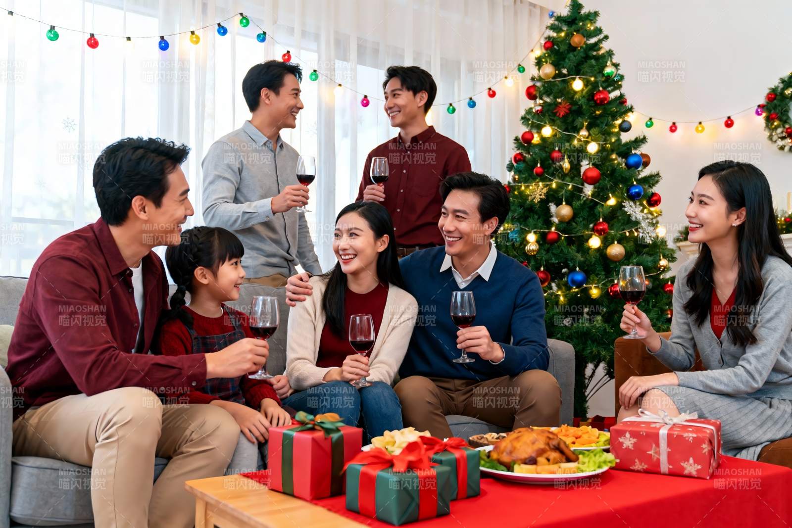 圣诞家庭聚会欢庆时刻图片