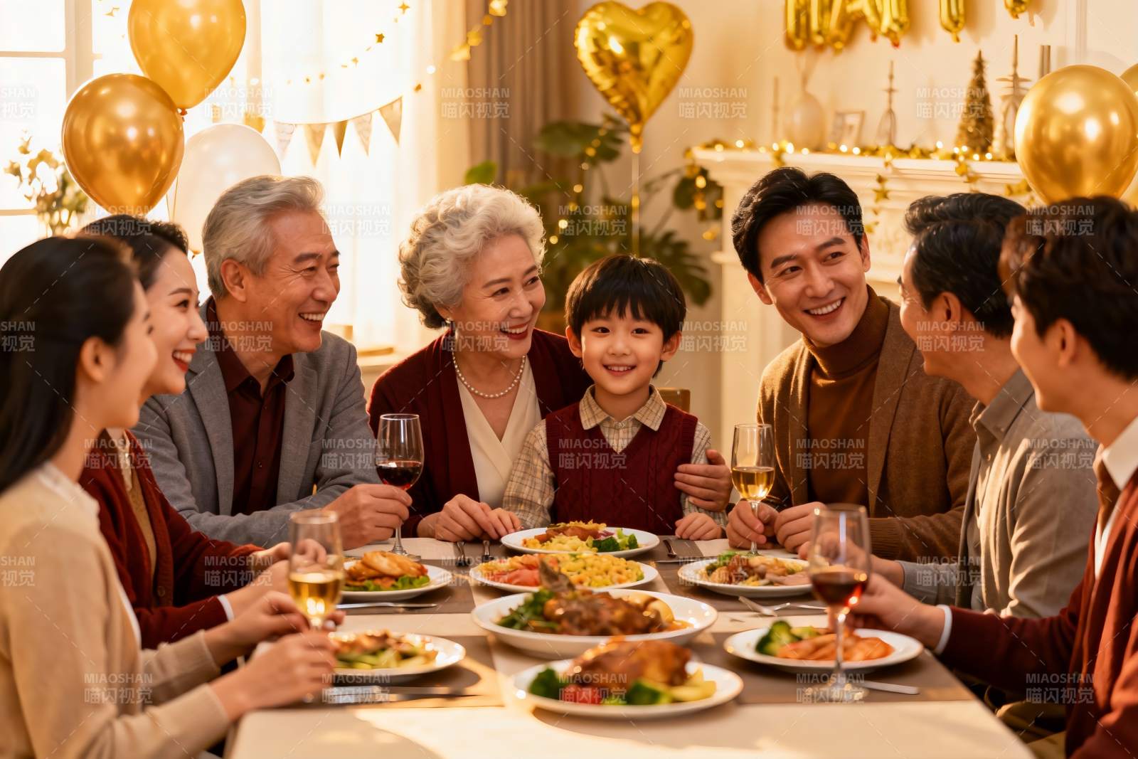 温馨家庭聚餐欢庆时刻图片