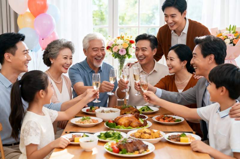 家庭聚餐欢庆时刻图片