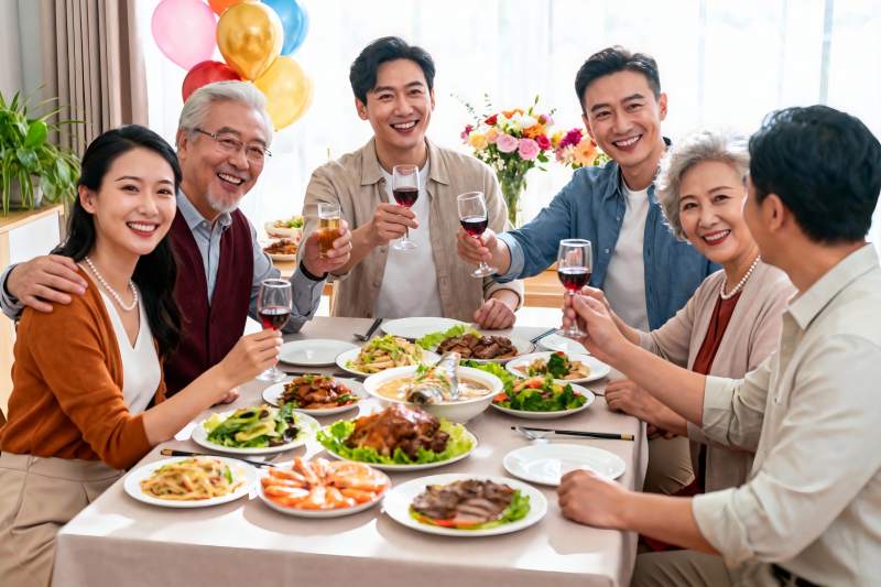家庭聚餐欢庆时刻图片