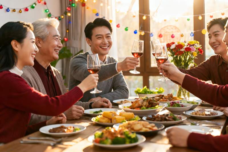 家庭聚餐欢庆时刻图片