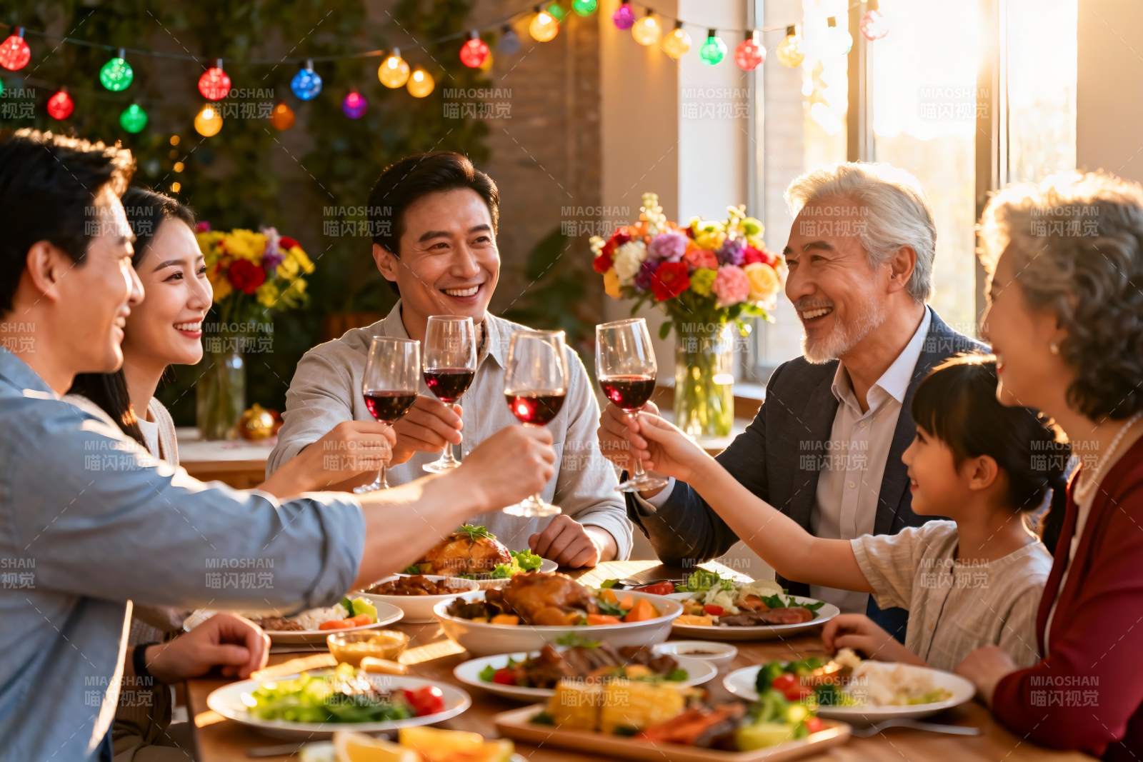 家庭聚餐欢庆时刻图片