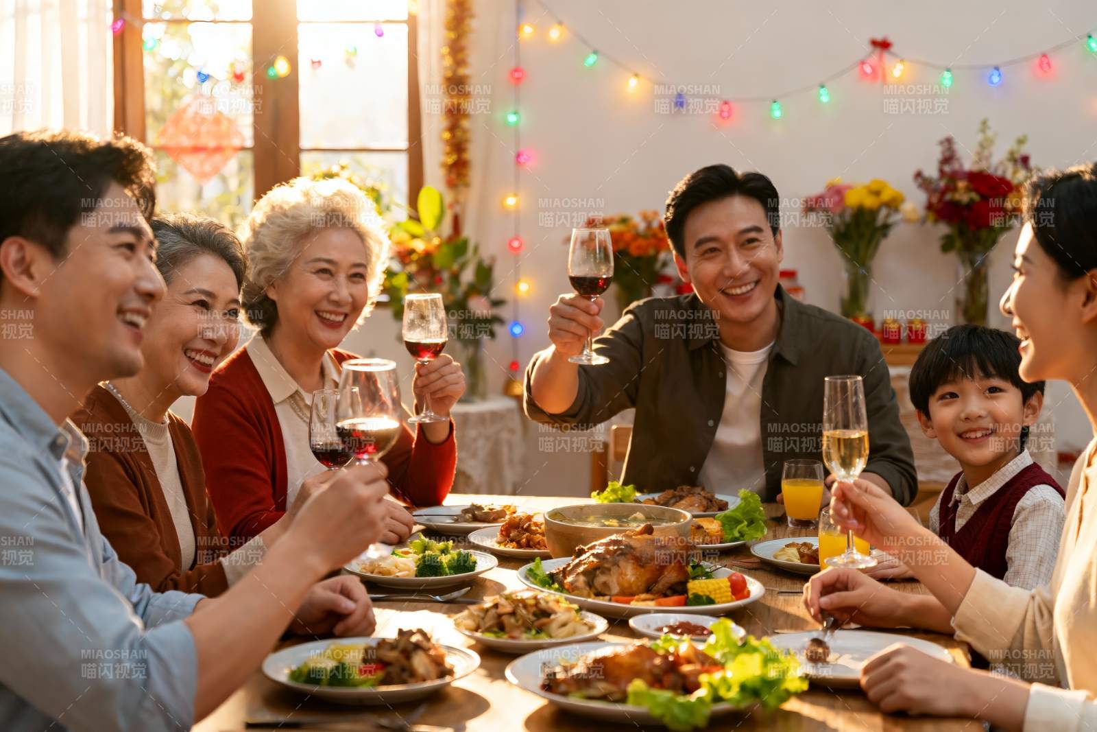 家庭聚餐欢庆时刻图片