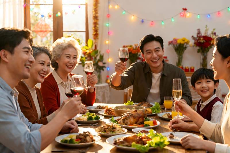 家庭聚餐欢庆时刻图片