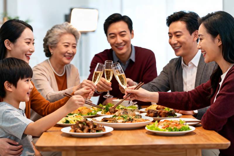 家庭聚餐欢庆时刻图片