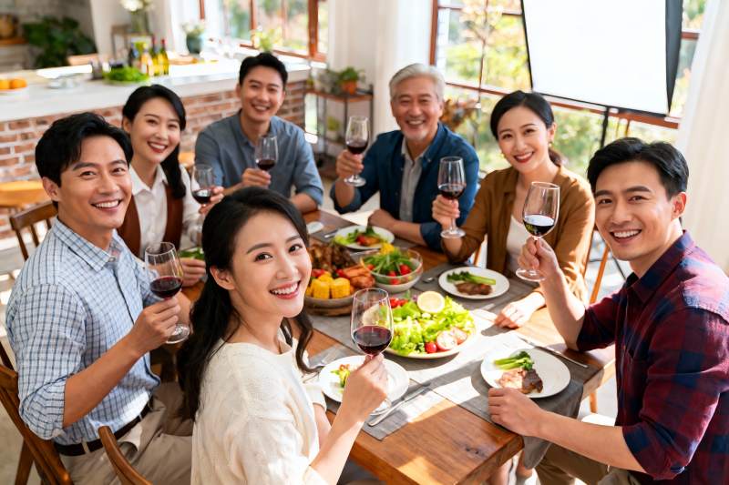 家庭聚餐欢庆时刻图片