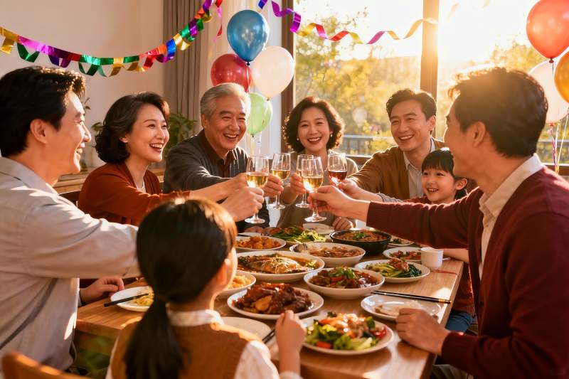 家庭聚餐欢庆时刻图片