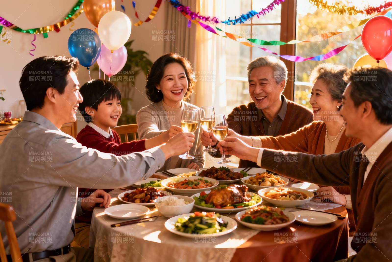 家庭聚餐欢庆时刻图片
