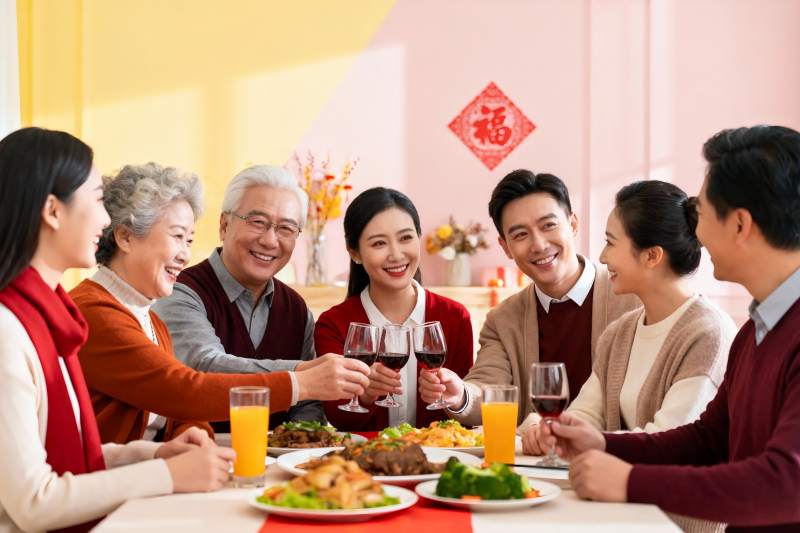 家庭聚餐欢庆团圆时刻图片