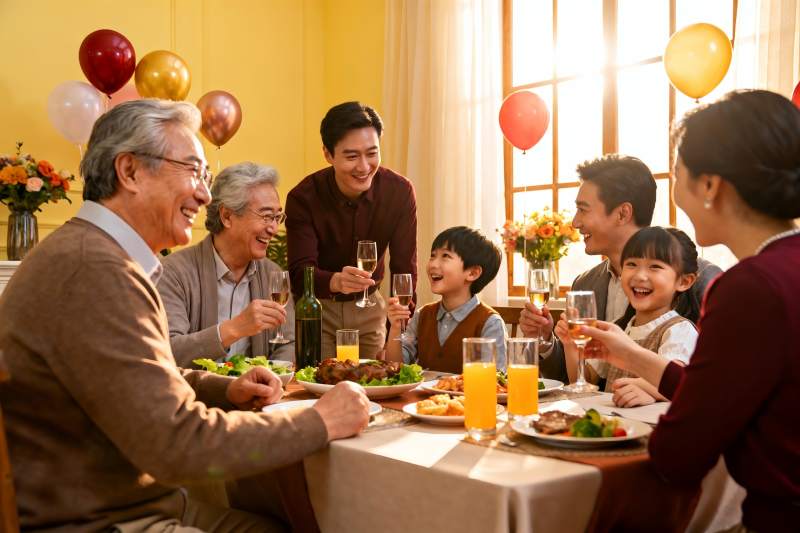 家庭聚餐欢庆时刻图片