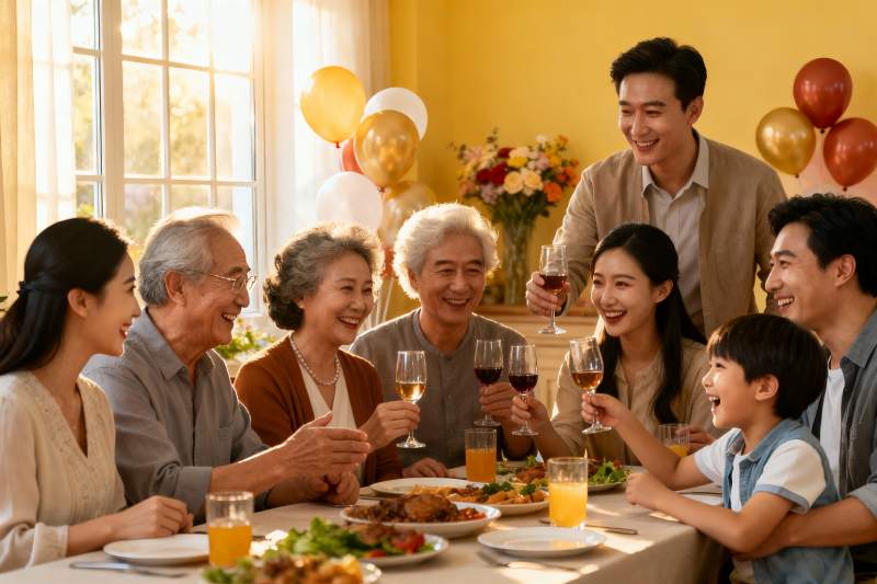 家庭聚餐欢庆时刻图片