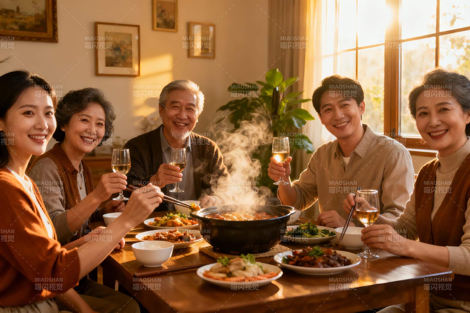 家庭聚餐欢庆时刻图片