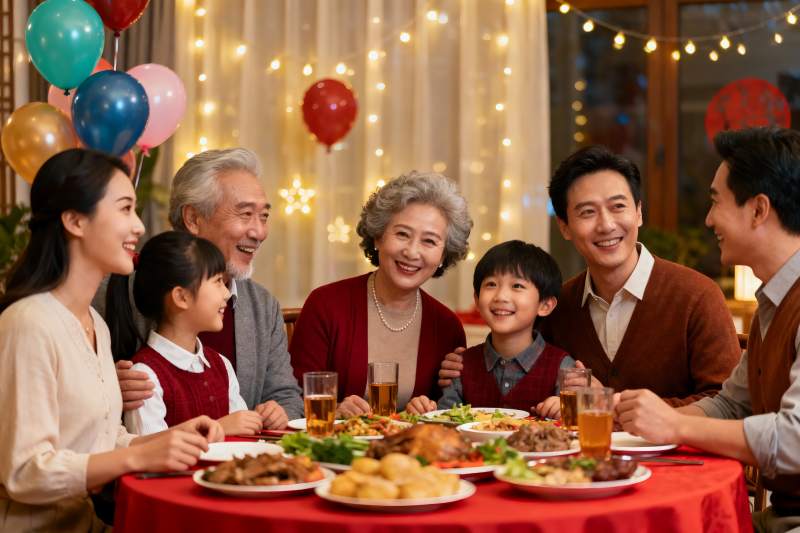 家庭聚餐欢庆团圆时刻图片