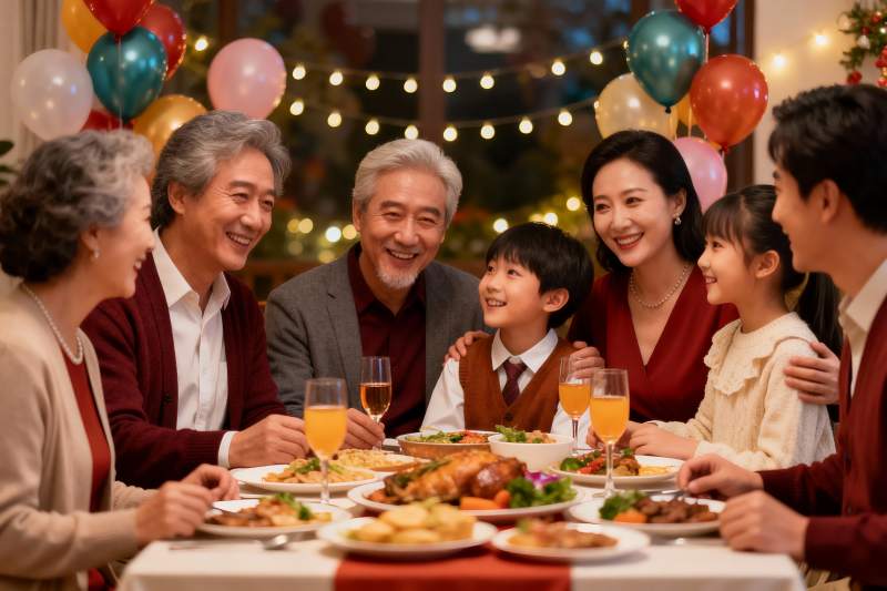 温馨家庭聚餐欢庆时刻图片