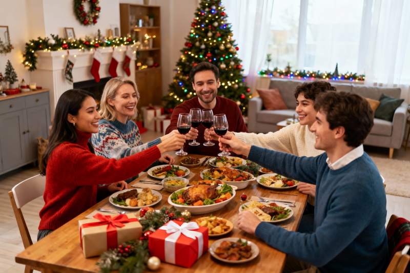 圣诞聚餐欢庆时刻图片