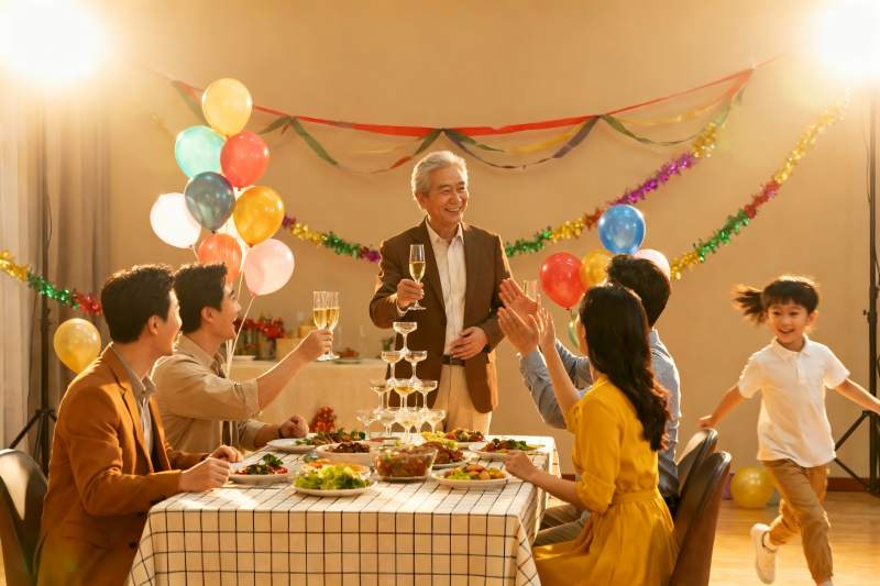 家庭聚会欢庆场景图片