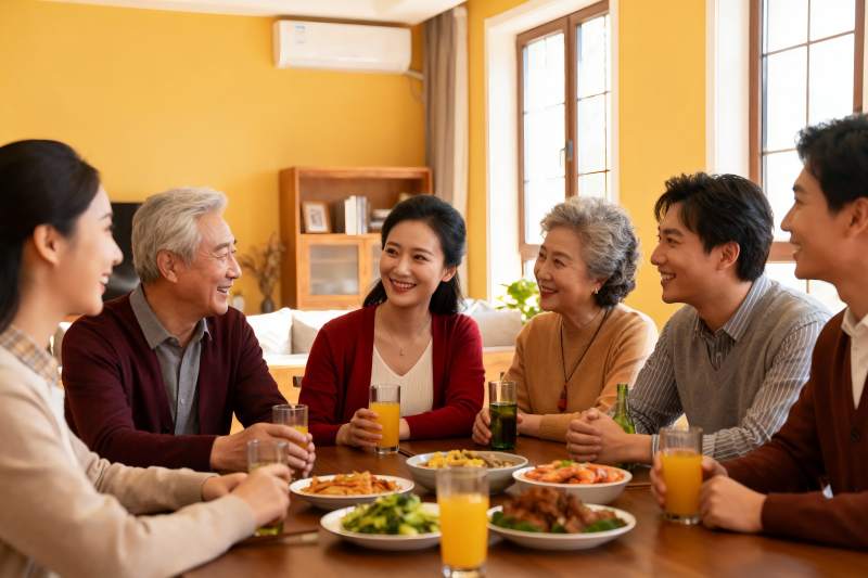 家庭聚餐其乐融融图片