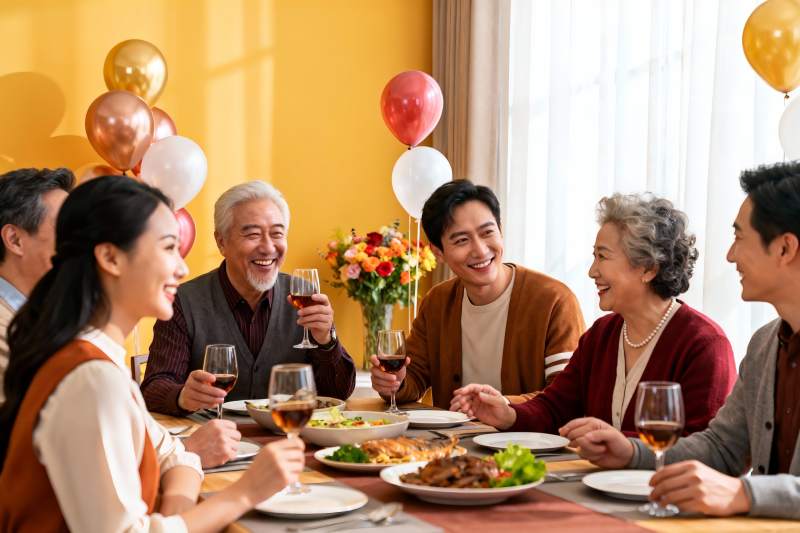 家庭聚餐欢庆时刻图片