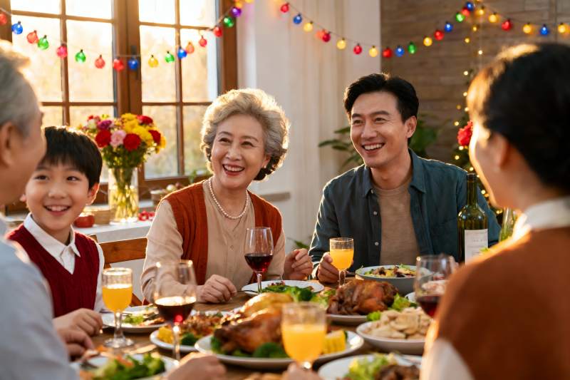 温馨家庭聚餐其乐融融图片