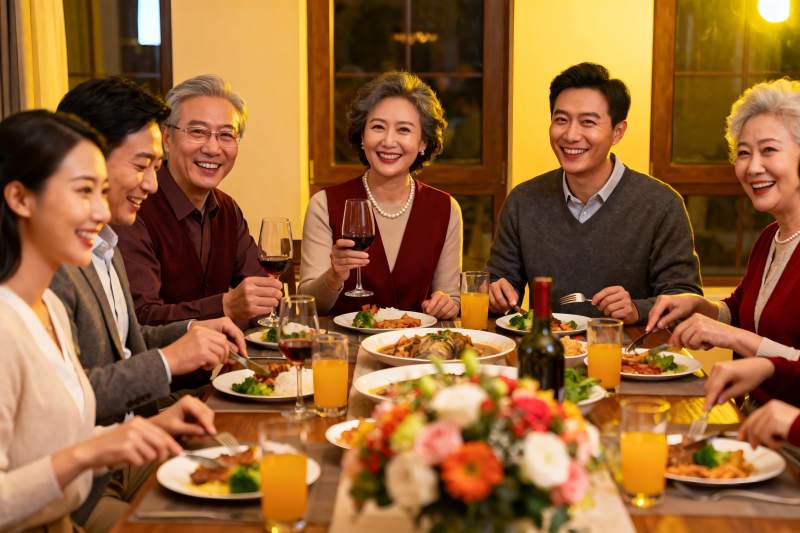 家庭聚餐欢庆时刻图片