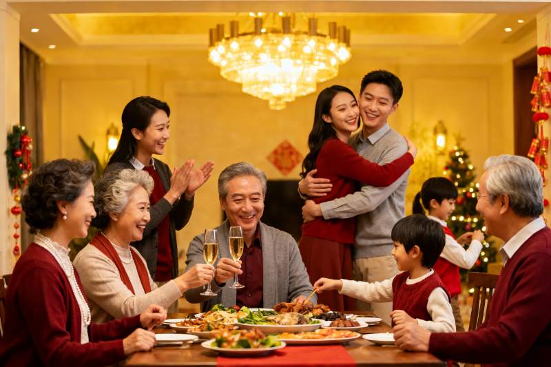 家庭聚餐欢庆时刻图片
