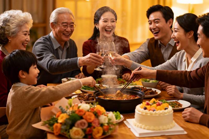 家庭聚餐欢庆时刻图片