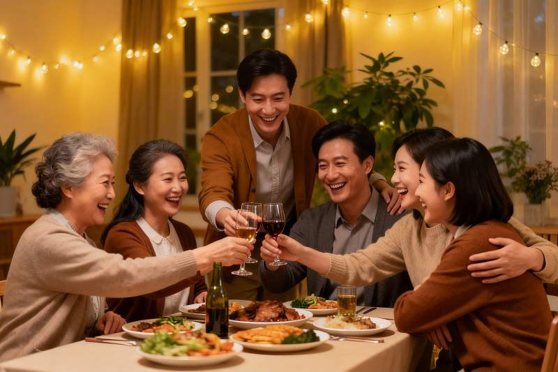 温馨家庭聚餐欢庆时刻图片