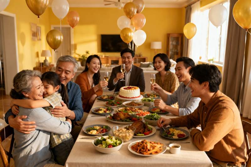 家庭聚会欢庆场景图片