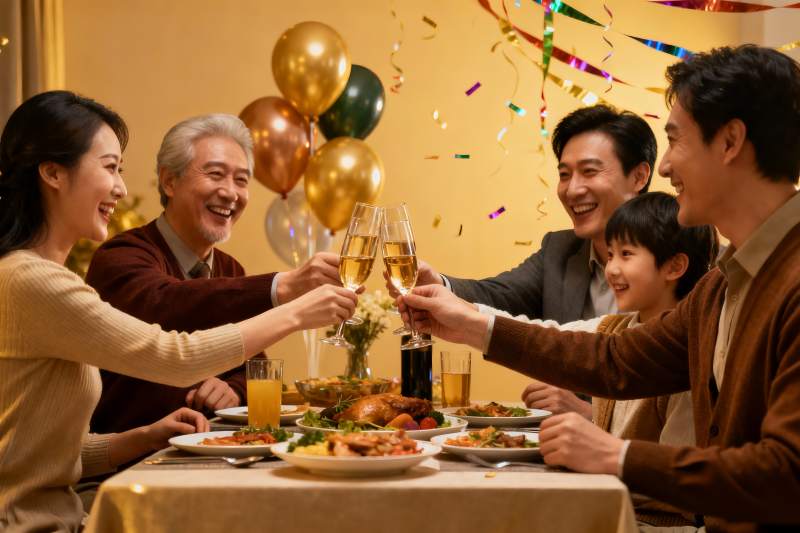 家庭聚餐欢庆时刻图片