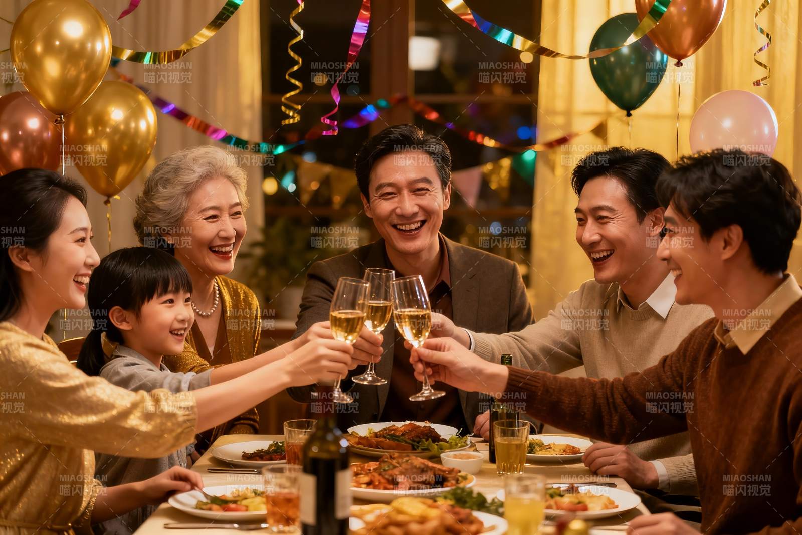 家庭聚餐欢庆时刻图片