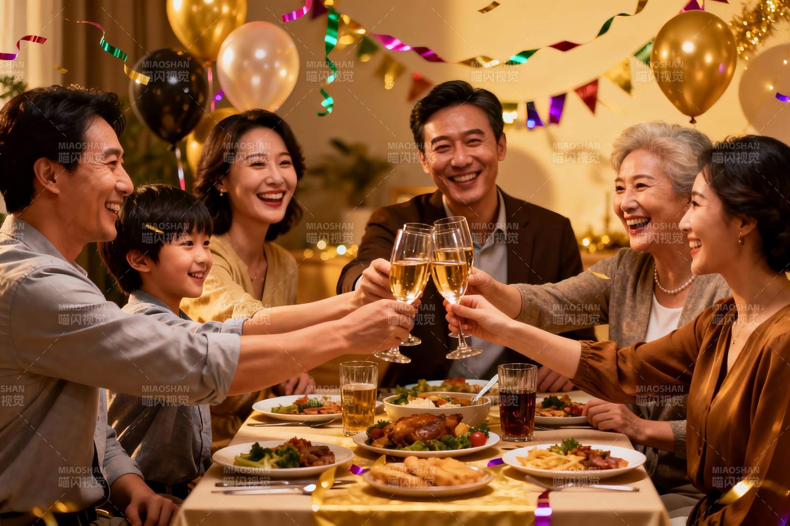 家庭聚餐欢庆时刻图片
