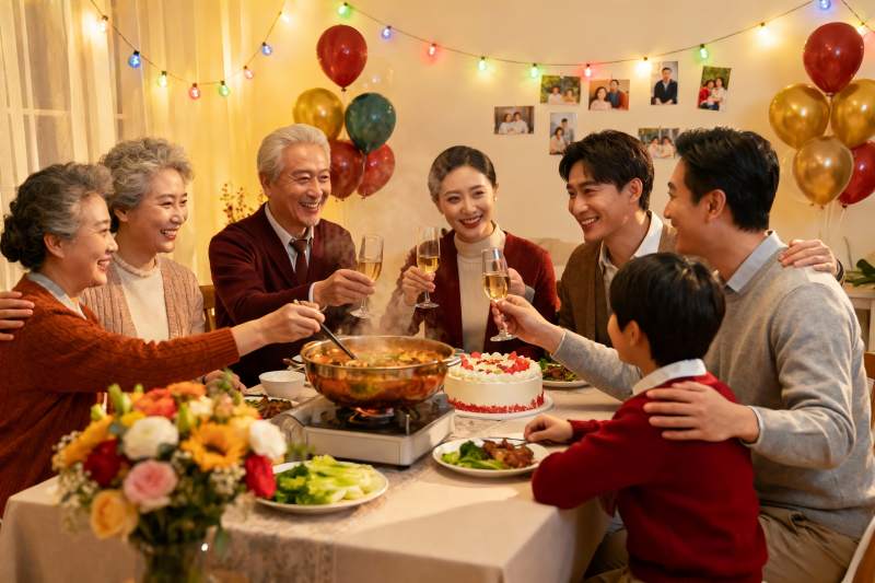 家庭聚餐欢庆时刻图片