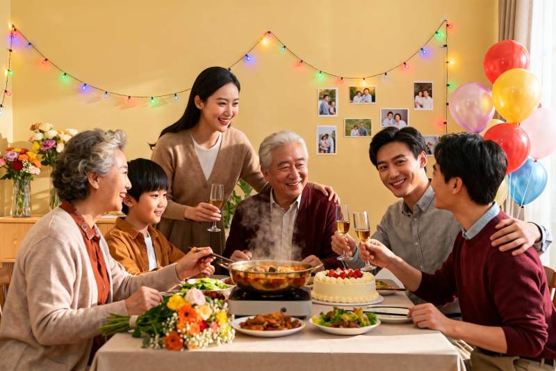 家庭聚餐欢庆时刻图片