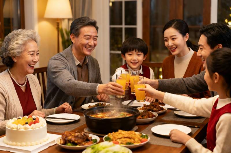 家庭聚餐欢庆时刻图片