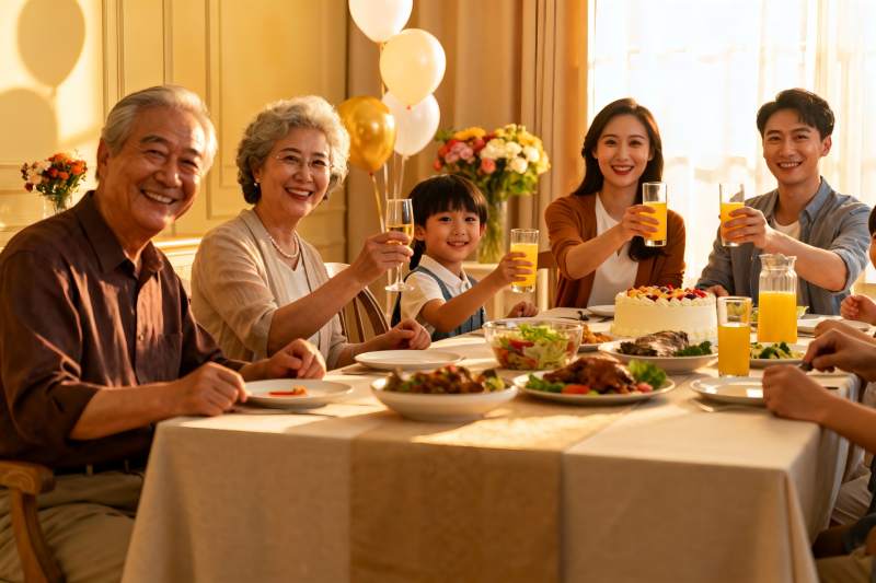 家庭聚餐欢庆时刻图片