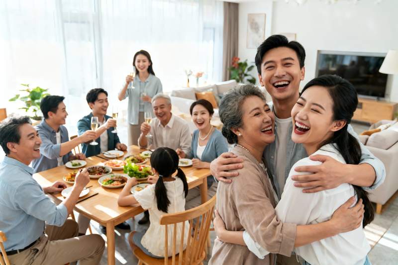 家庭聚餐欢庆时刻图片