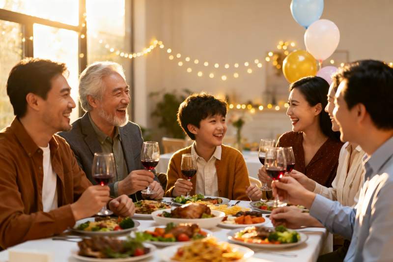 家庭聚餐欢庆时刻图片