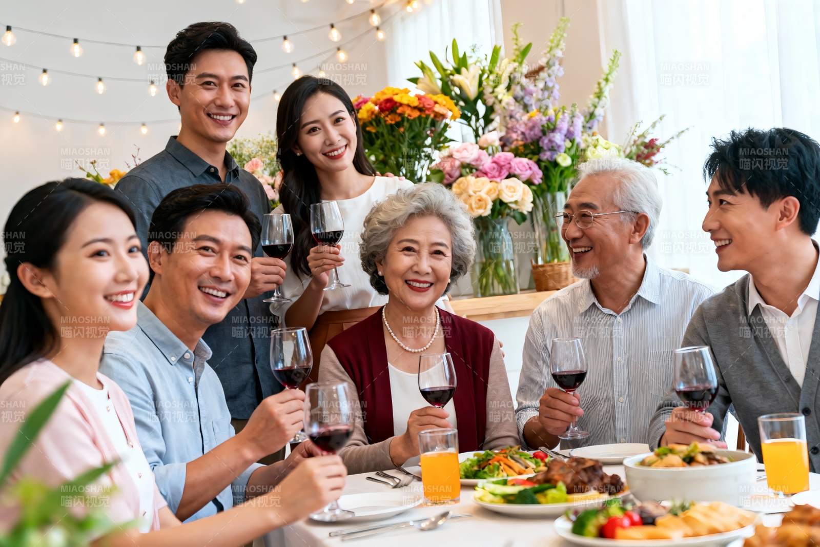 家庭聚餐欢庆时刻图片