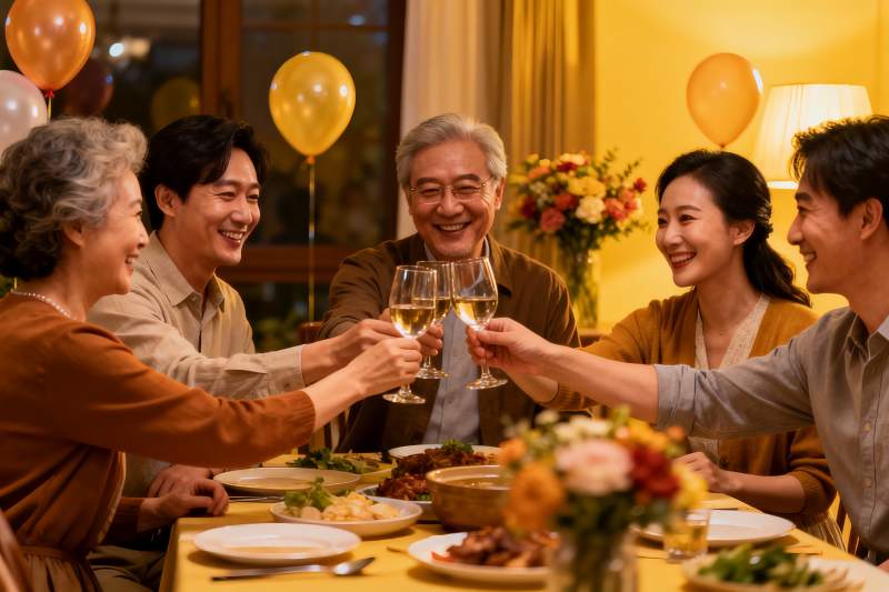 家庭聚餐欢庆时刻图片