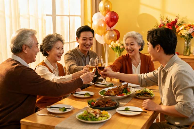 家庭聚餐欢庆时刻图片