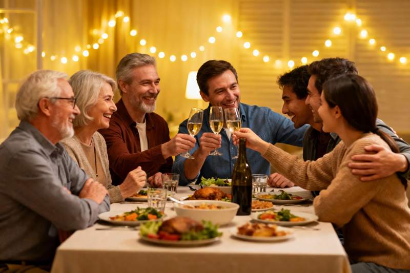 家庭聚餐欢庆时刻图片