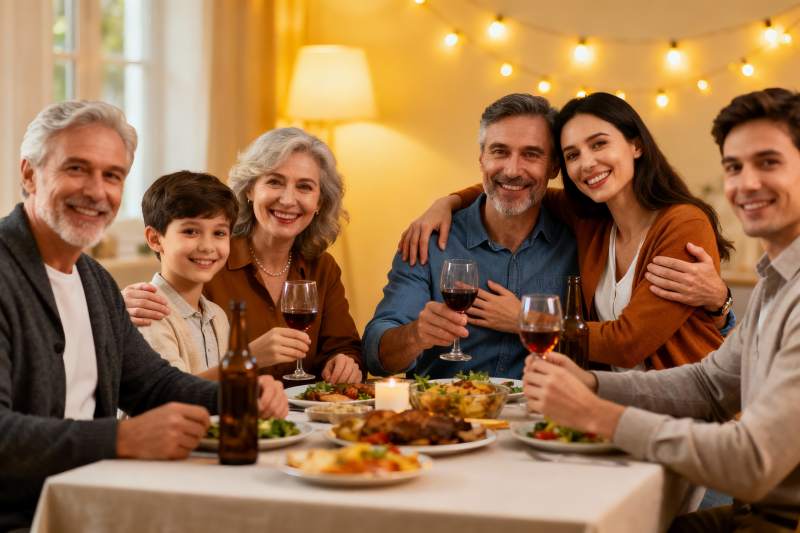 温馨家庭聚餐欢庆时刻图片