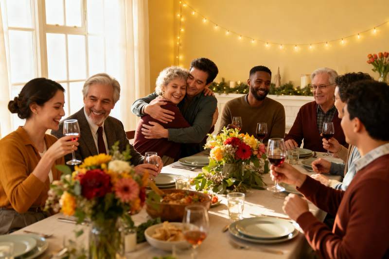 家庭聚会欢聚一堂温馨用餐图片