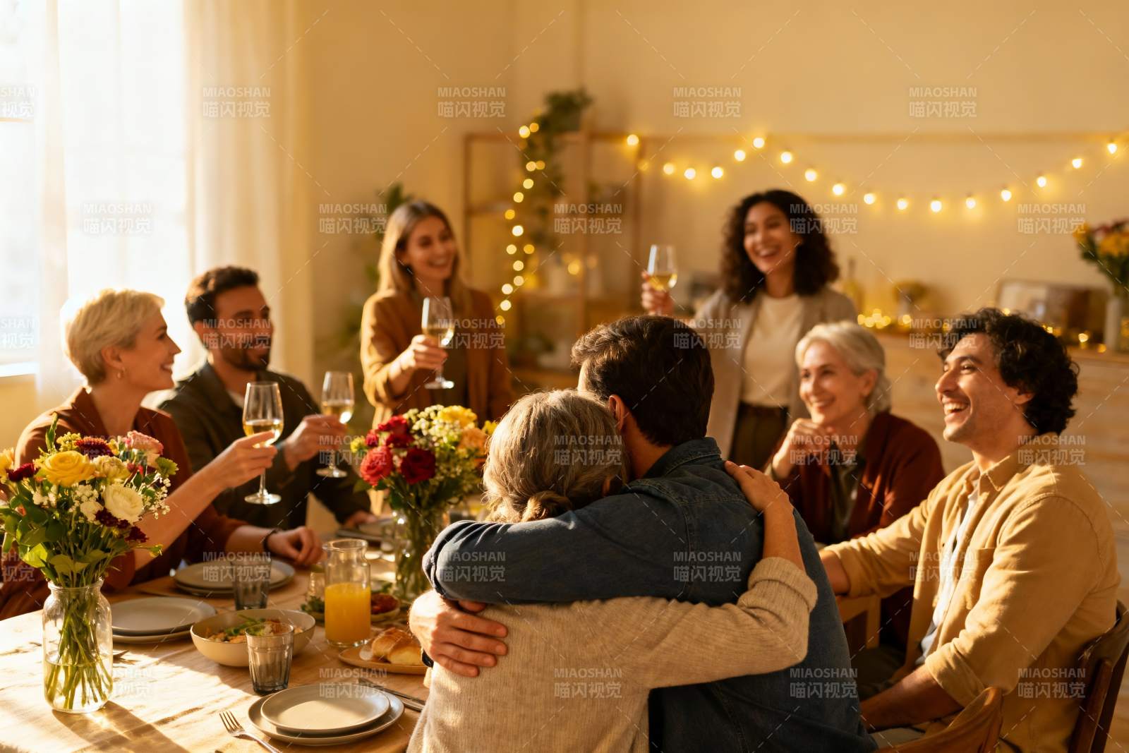 温馨家庭聚餐其乐融融图片