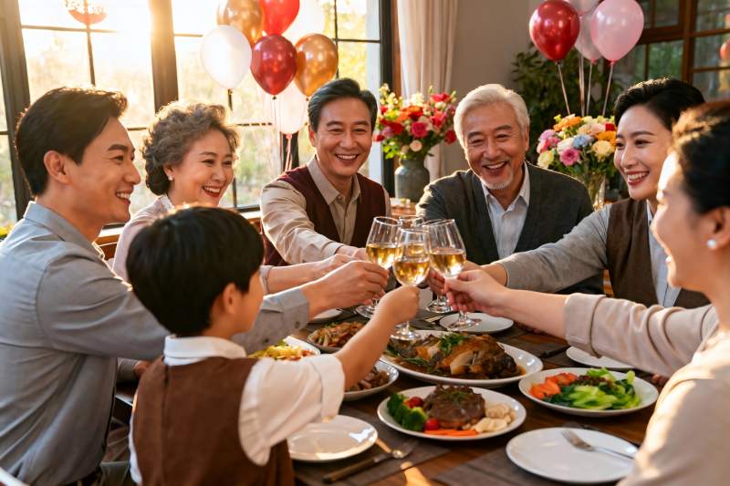 家庭聚餐欢庆时刻图片
